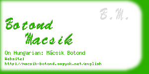 botond macsik business card