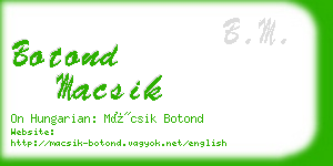 botond macsik business card